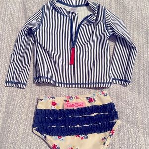 Like new, Ruffle Butts Rash Guard, 18-24 months